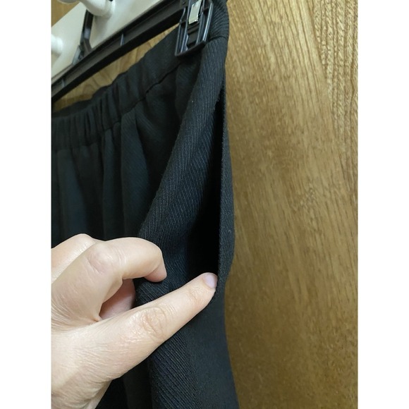 Vintage Lucia Wool Blend Black Ribbed Maxi Pencil Skirt Sz 6 Elastic Back - Picture 7 of 12